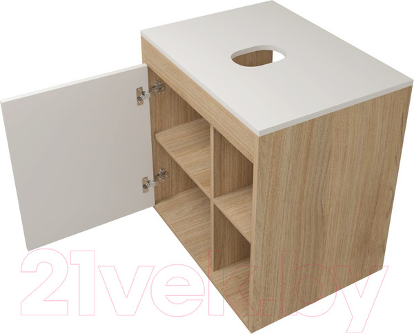 Изображение товара Тумба под умывальник Teymi Nura 60 / T60527 (дуб эврика/белый матовый)