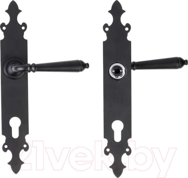 Изображение товара Ручка дверная Аллюр РН-57А(56А) 85мм BL (матовый черный)