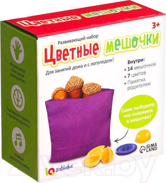 Изображение товара Развивающий игровой набор Zabiaka Цветные мешочки / 10179993