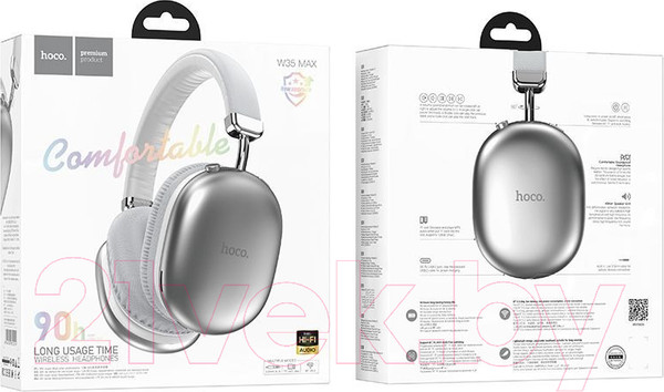 Изображение товара Беспроводные наушники Hoco W35 Max (серебристый)