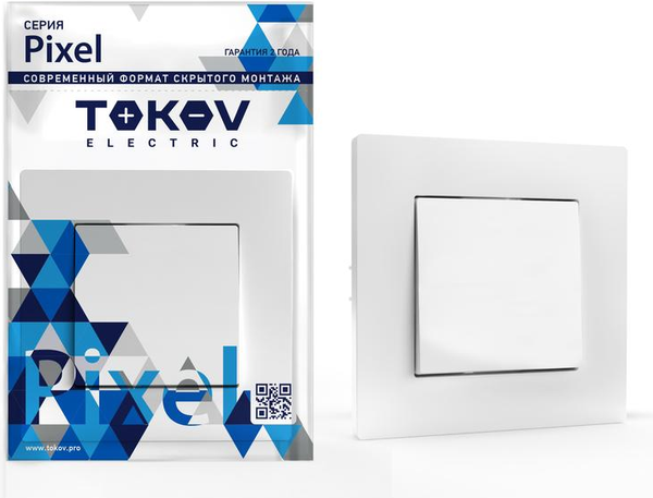 Изображение товара Выключатель Tokov Electric Pixel TKE-PX-V1F-C01 (белый)