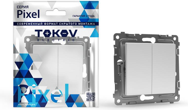 Изображение товара Выключатель Tokov Electric Pixel TKE-PX-V2-C01 (белый)