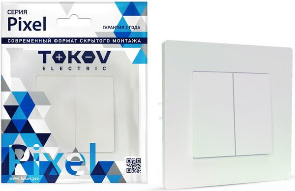 Изображение товара Выключатель Tokov Electric Pixel TKE-PX-V2F-C04 (перламутровый)