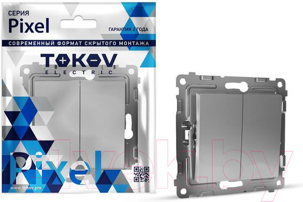 Изображение товара Выключатель Tokov Electric Pixel TKE-PX-P2-C03 (алюминий)