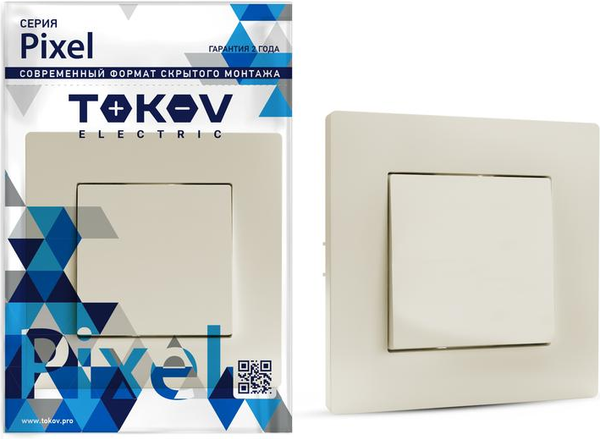 Изображение товара Выключатель Tokov Electric Pixel TKE-PX-V1F-C02 (бежевый)