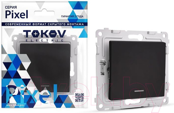 Изображение товара Выключатель Tokov Electric Pixel TKE-PX-V1I-C14 (карбон)