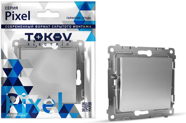 Изображение товара Выключатель Tokov Electric Pixel TKE-PX-V1-C03 (алюминий)