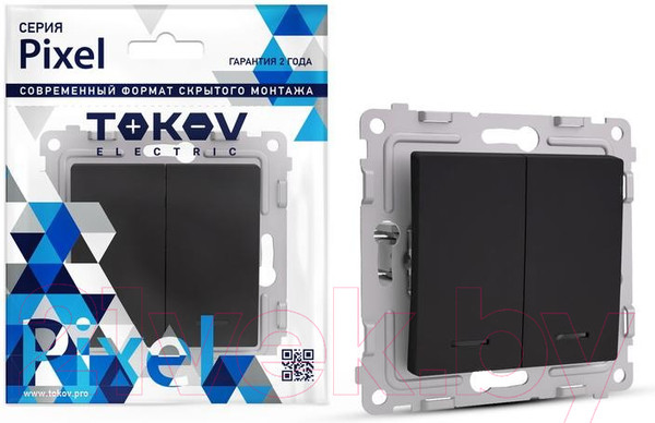 Изображение товара Выключатель Tokov Electric Pixel TKE-PX-V2I-C14 (карбон)