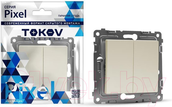 Изображение товара Выключатель Tokov Electric Pixel TKE-PX-P2-C02 (бежевый)