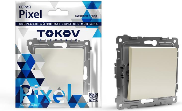 Изображение товара Выключатель Tokov Electric Pixel TKE-PX-P1-C02 (бежевый)