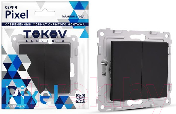 Изображение товара Выключатель Tokov Electric Pixel TKE-PX-P2-C14 (карбон)