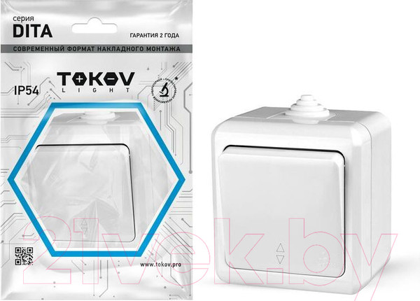 Изображение товара Выключатель Tokov Electric Dita TKL-DT-P1-C14-IP54 (карбон)