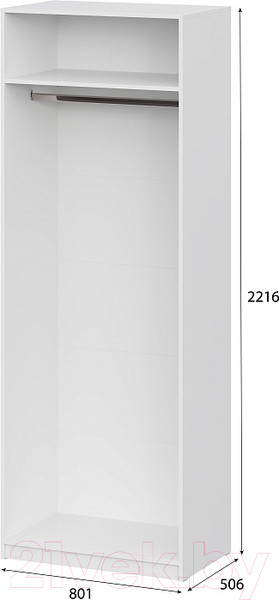 Изображение товара Шкаф Mio Tesoro ШК 5 800 2-х створчатый (белый текстурный)