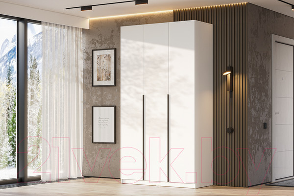 Изображение товара Шкаф Mio Tesoro ШК 5 1200 3-х створчатый (белый текстурный)