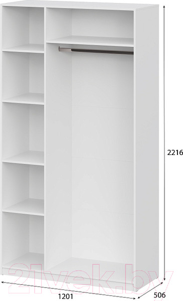 Изображение товара Шкаф Mio Tesoro ШК 5 1200 3-х створчатый (белый текстурный)