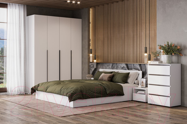 Изображение товара Шкаф Mio Tesoro ШК 5 1600 4-х створчатый (белый текстурный)