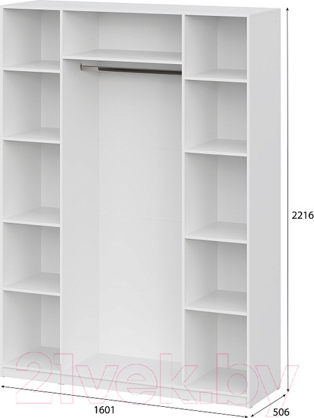 Изображение товара Шкаф Mio Tesoro ШК 5 1600 4-х створчатый (белый текстурный)