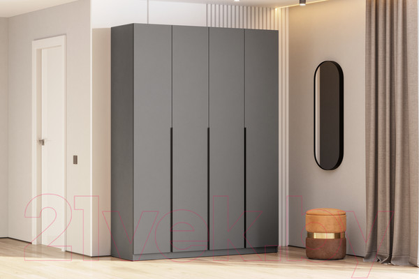 Изображение товара Шкаф Mio Tesoro ШК 5 1600 4-х створчатый (графит серый)