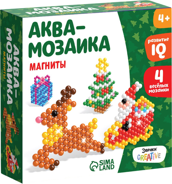 Изображение товара Развивающая игра Эврики Аквамозаика. Олень с Дедом Морозом / 4175130