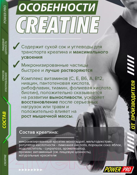 Изображение товара Креатин Power Pro Maximum Recovery PP / PP982337 (400г, махито)
