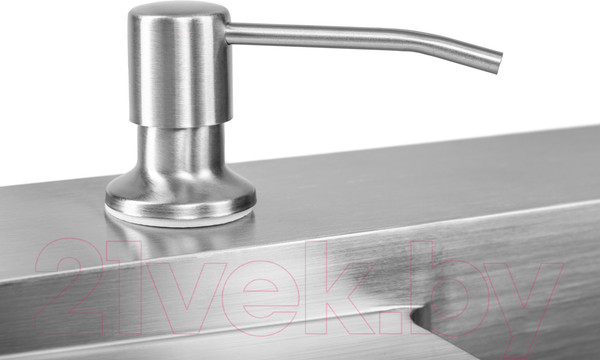 Изображение товара Мойка кухонная со смесителем Saniteco 6550-L + Spike F9S07011 (сатин, с сифоном, дозатором и коландером)