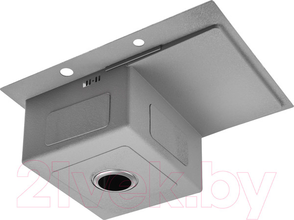 Изображение товара Мойка кухонная со смесителем Saniteco 6550-L + Spike F9S07011 (сатин, с сифоном, дозатором и коландером)