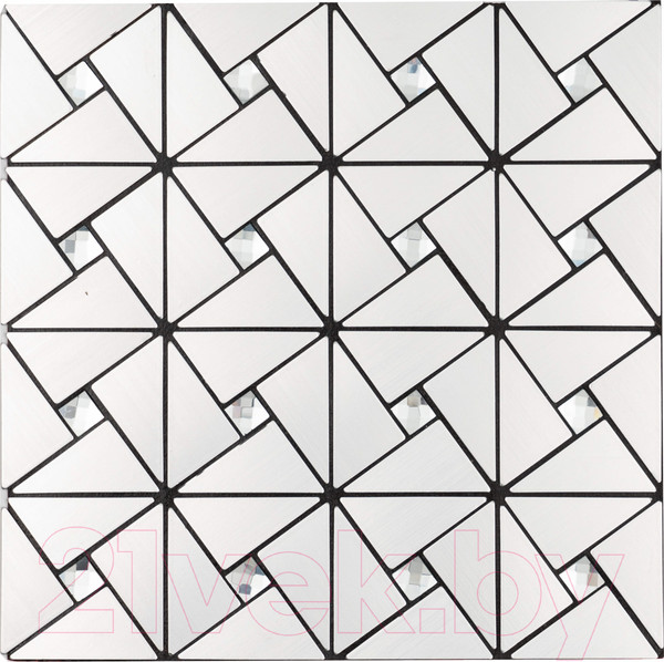 Изображение товара Панель ПВХ Самоклейкин Самоклеющаяся Алюминий Серебро со стразами MA-S01 (300x300x3мм)