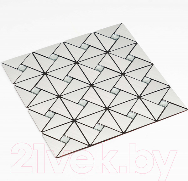 Изображение товара Панель ПВХ Самоклейкин Самоклеющаяся Алюминий Серебро со стразами MA-S01 (300x300x3мм)