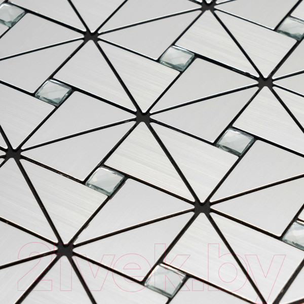 Изображение товара Панель ПВХ Самоклейкин Самоклеющаяся Алюминий Серебро со стразами MA-S01 (300x300x3мм)