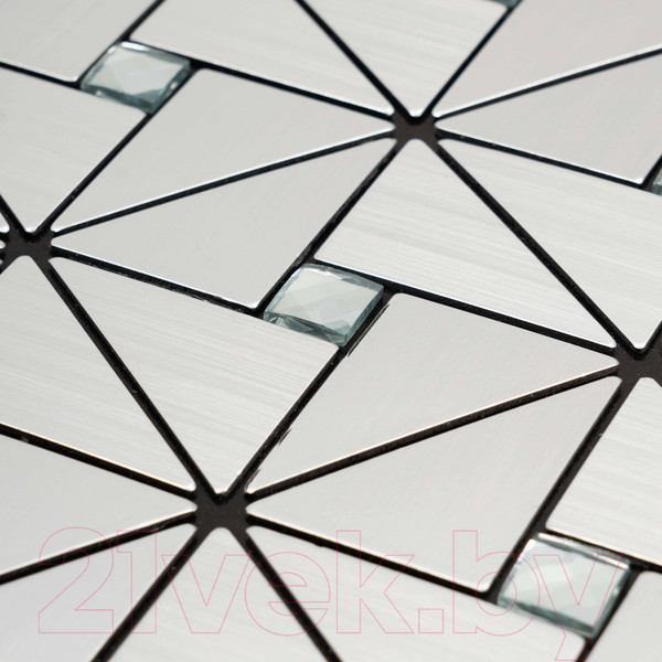 Изображение товара Панель ПВХ Самоклейкин Самоклеющаяся Алюминий Серебро со стразами MA-S01 (300x300x3мм)