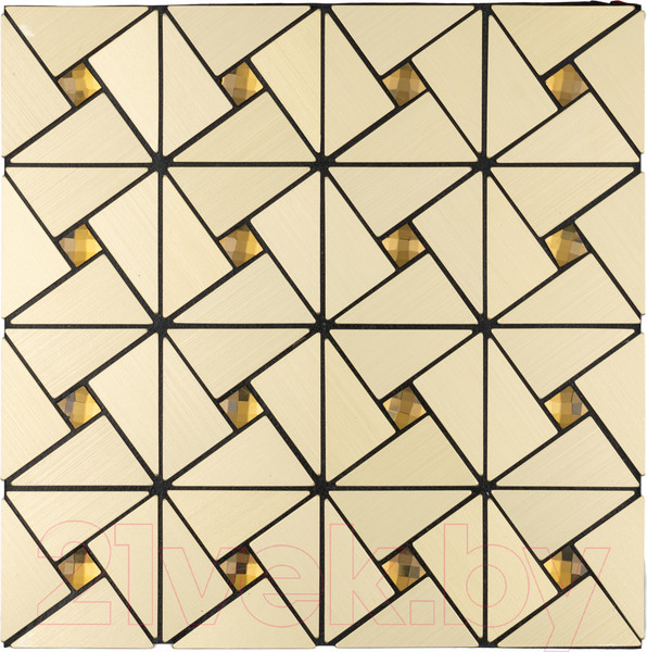 Изображение товара Панель ПВХ Самоклейкин Самоклеющаяся Алюминий Золото со стразами MA-G01 (300x300x3мм)