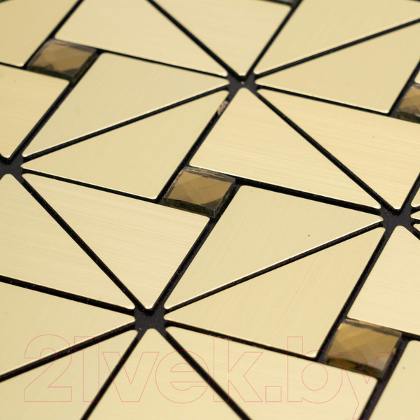 Изображение товара Панель ПВХ Самоклейкин Самоклеющаяся Алюминий Золото со стразами MA-G01 (300x300x3мм)