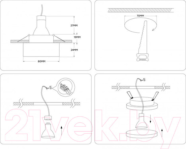 Изображение товара Точечный светильник Ambrella MR16 TN3306 BK/FR (черный/белый матовый)