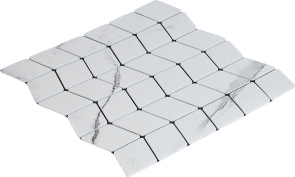 Изображение товара Панель ПВХ Самоклейкин Самоклеющаяся Плитка Белая кольчуга MPK-W02 (300x300x4мм)