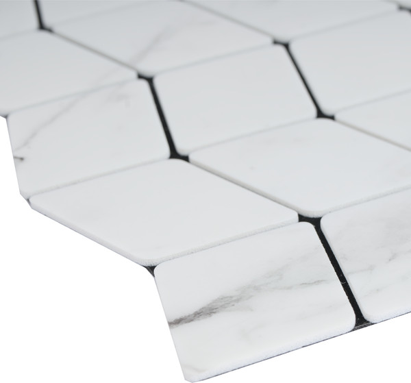 Изображение товара Панель ПВХ Самоклейкин Самоклеющаяся Плитка Белая кольчуга MPK-W02 (300x300x4мм)