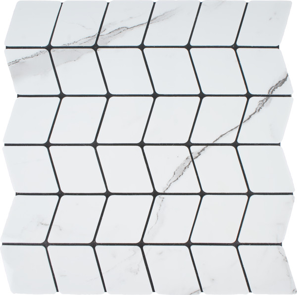 Изображение товара Панель ПВХ Самоклейкин Самоклеющаяся Плитка Белая кольчуга MPK-W02 (300x300x4мм)