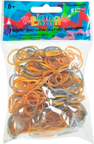 Изображение товара Набор для плетения Rainbow Loom Набор резинок / B20563/1 (серебристый/золото)