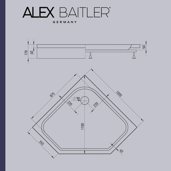 Изображение товара Душевой поддон Alex Baitler AB10017V-1