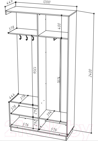 Изображение товара Секция в прихожую НК Мебель Fix / 98609602 (дуб сонома)