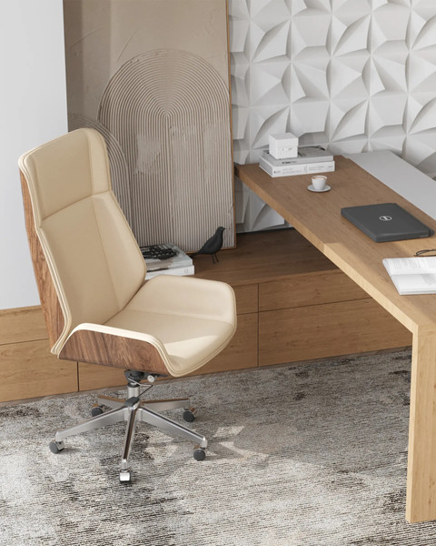 Изображение товара Кресло офисное TopChairs Crown SN A312-A 8383-1 Walnut Back (бежевый)