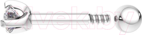 Изображение товара Пирсинг из белого золота ZORKA 710024.14K.W.ZZ (с фианитом)
