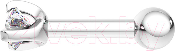 Изображение товара Пирсинг из белого золота ZORKA 710024.14K.W.ZZ (с фианитом)