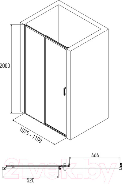 Изображение товара Душевая дверь Alex Baitler AB64B110