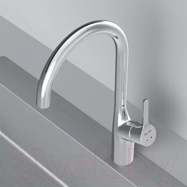 Изображение товара Мойка кухонная со смесителем Saniteco 6550-L + Spike F9S07000 (хром, с сифоном, дозатором и коландером)