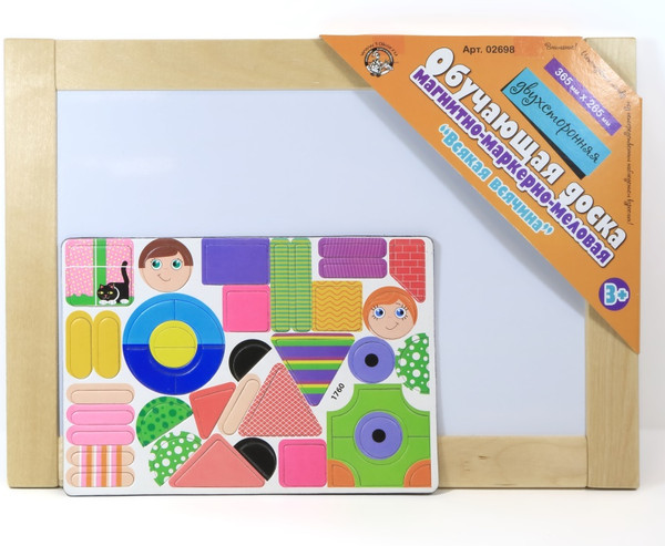 Изображение товара Доска для рисования Десятое королевство Двухсторонняя магнитно-маркерно-меловая / 02698