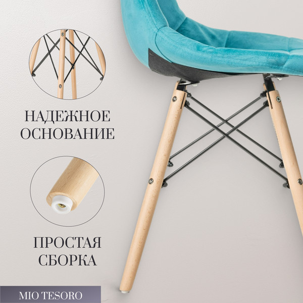 Изображение товара Стул Mio Tesoro Элма (темно-синий/дерево)