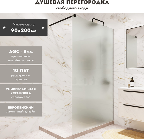 Изображение товара Душевая стенка Benetto BEN-602 BLM 90x200