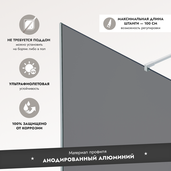 Изображение товара Душевая стенка Benetto BEN-602 SLT 120x200