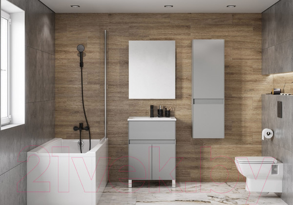 Изображение товара Шкаф-полупенал для ванной Акватон Форест / 1A278603FR4D0 (туманный серый)