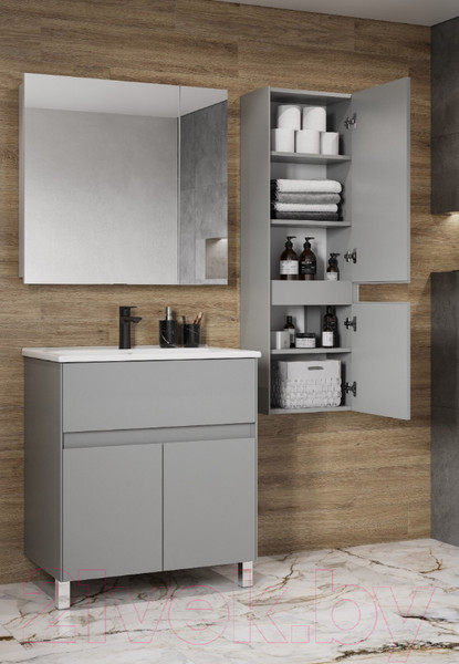 Изображение товара Шкаф-полупенал для ванной Акватон Форест / 1A278603FR4D0 (туманный серый)
